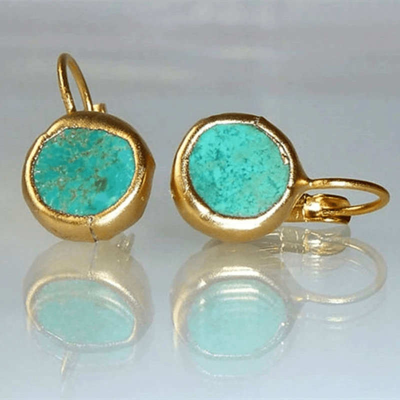 Vintage Turquoise Gold Earrings