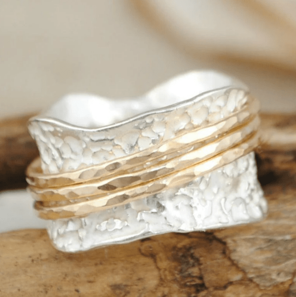 Vintage Slim Gold & Silver Band
