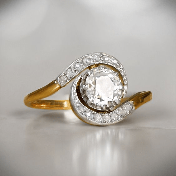 Vintage Spiral Zircon Ring