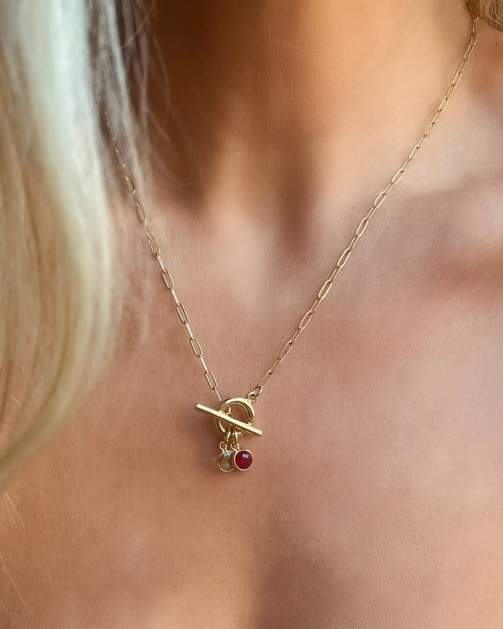 Birthstone Toggle Necklace