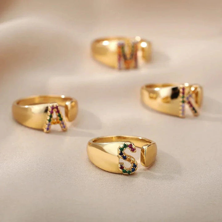 Wish - Gold Stainless Steel Initial Ring