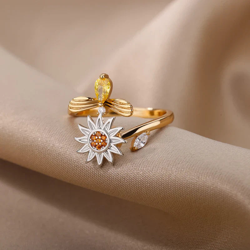 Anti Anxiety Rings For Women Stainless Steel Jewelry