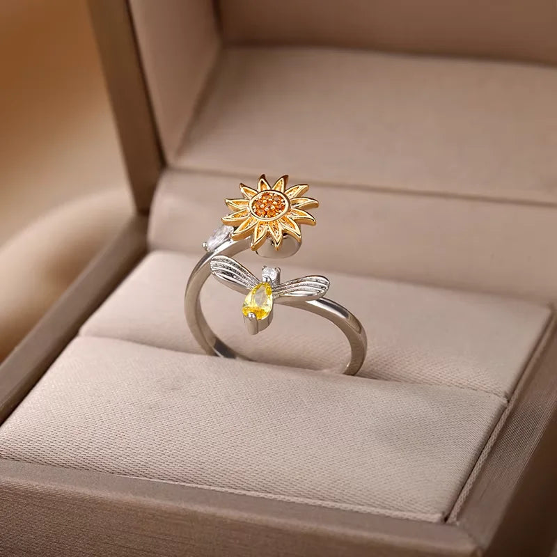 Anti Anxiety Rings For Women Stainless Steel Jewelry