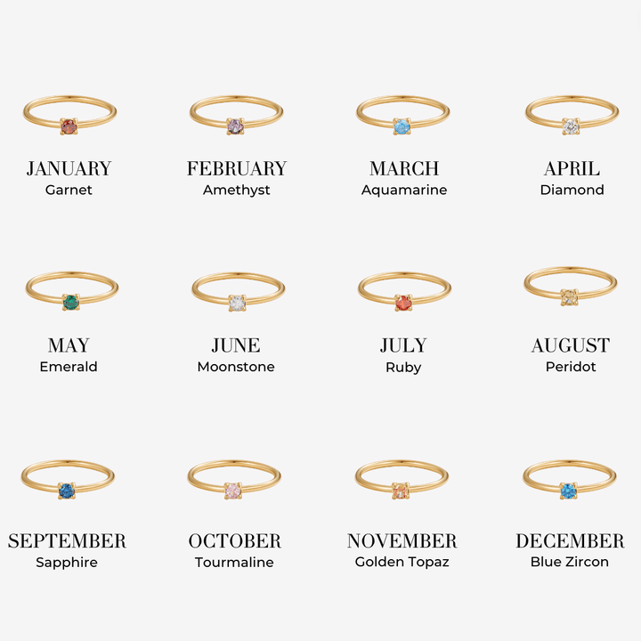 Birthstone Gold Rings