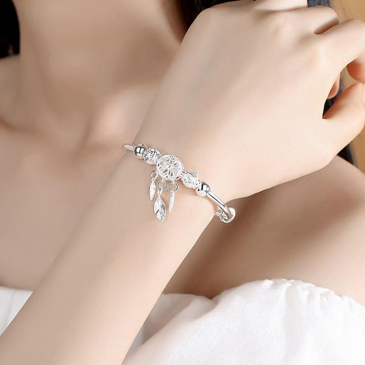 Adjustable Silver Dreamcatcher Bracelet